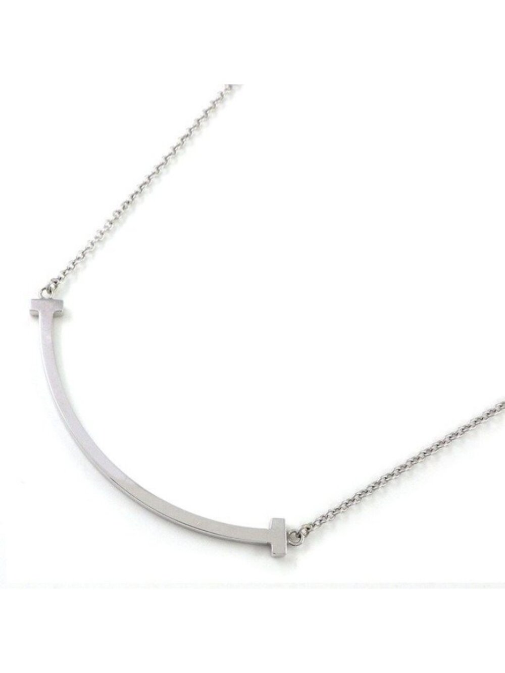Tiffany & Co Necklace T Smile Small 18K White Gold